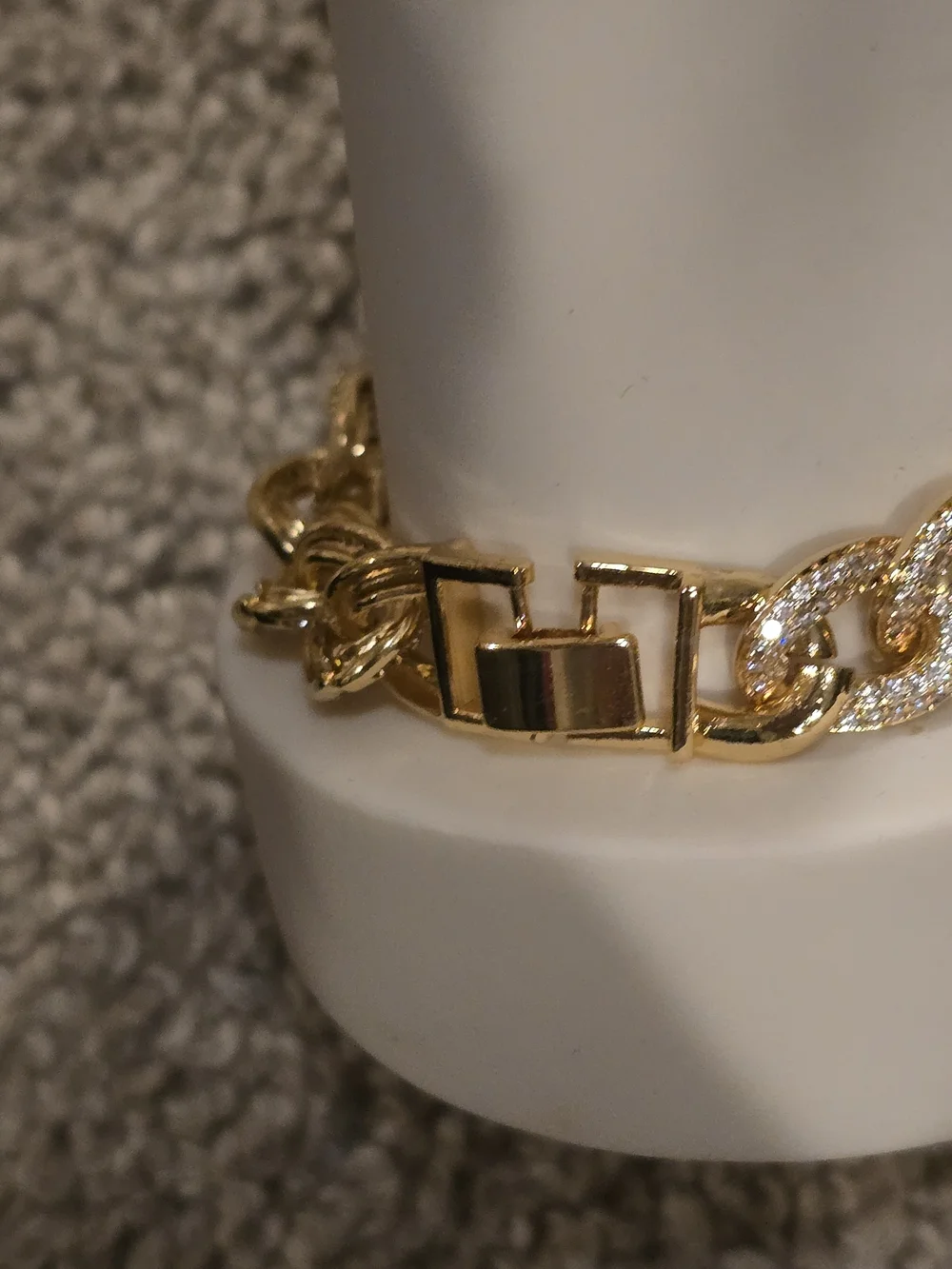 22kgp Dubai Gold-Tone Pavé Cuban Link Bracelet - Women Jewelry